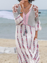 Loosen V Neck Boho Dress