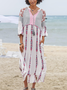 Loosen V Neck Boho Dress
