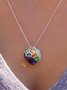 Heart Shaped Colored Stone Necklace