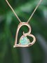 Alloy Heart Opal Necklace