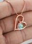 Alloy Heart Opal Necklace