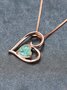 Alloy Heart Opal Necklace