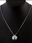 Heart Shaped Colored Stone Necklace