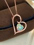 Alloy Heart Opal Necklace