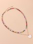 Colorful Beaded Heart Shell Necklace