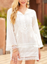 Regular Fit Buttoned Casual Boho Dress