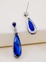 Luxurious Blue Jewel Drop Earrings