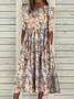 Vacation Loosen Floral Dress