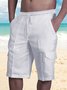 Plain Cotton And Linen Shorts