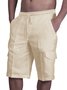 Plain Cotton And Linen Shorts