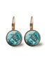 Ethnic Vintage Turtle Transparent Gemstone Earrings