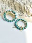 Ethnic Boho Hoop Round Turquoise Earrings Dress Jewelry
