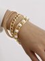 3Pc Vintage Metal Chain With Pearl Bracelet Dress Jewel