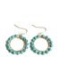 Ethnic Boho Hoop Round Turquoise Earrings Dress Jewelry