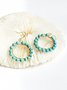 Ethnic Boho Hoop Round Turquoise Earrings Dress Jewelry