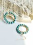 Ethnic Boho Hoop Round Turquoise Earrings Dress Jewelry