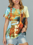 Crew Neck Regular Fit Vacation T-shirt
