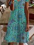 Casual V Neck Tribal Dress