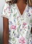 V Neck Regular Fit Floral Shirt & Blouses