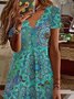 Casual V Neck Tribal Dress