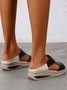 Pu Leather Wedge Heel Women Shoes>>Women's Shoes>>Women Sandals Slippers