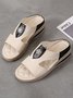 Pu Leather Wedge Heel Women Shoes>>Women's Shoes>>Women Sandals Slippers