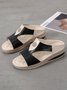 Pu Leather Wedge Heel Women Shoes>>Women's Shoes>>Women Sandals Slippers