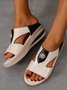 Pu Leather Wedge Heel Women Shoes>>Women's Shoes>>Women Sandals Slippers