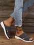Wedge Heel Fabric Sandals