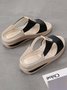 Pu Leather Wedge Heel Women Shoes>>Women's Shoes>>Women Sandals Slippers