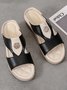 Pu Leather Wedge Heel Women Shoes>>Women's Shoes>>Women Sandals Slippers