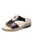 Pu Leather Wedge Heel Women Shoes>>Women's Shoes>>Women Sandals Slippers