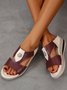 Pu Leather Wedge Heel Women Shoes>>Women's Shoes>>Women Sandals Slippers