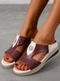 Pu Leather Wedge Heel Women Shoes>>Women's Shoes>>Women Sandals Slippers