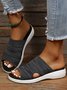 Wedge Heel Fabric Sandals