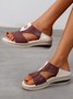 Pu Leather Wedge Heel Women Shoes>>Women's Shoes>>Women Sandals Slippers