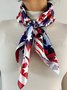July 4Th American Flag Print Soft Silk Scarf Square Satin Cloth