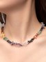 Ethnic Style Natural Crystal Color Versatile Necklace