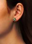 Commuter Simple Green Zircon Petal Earrings