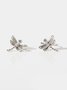 Vintage Silver Dragonfly Earrings Ear Cuffs