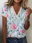 V Neck Regular Fit Floral Shirt & Blouses