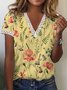 V Neck Regular Fit Floral Shirt & Blouses