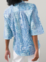 V Neck Casual Cotton Blends Tribal Shirt & Blouses