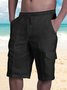 Plain Cotton And Linen Shorts