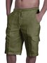 Plain Cotton And Linen Shorts