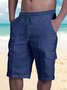 Plain Cotton And Linen Shorts