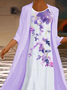 Round Neck Polyester Fibre Casual Regular Fit Floral Dress
