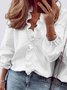 Polyester Fibre Floral Ruched V Neck Shirt & Blouses