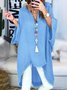 Boho Plain V Neck Cotton Shirt & Blouses