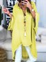 Boho Plain V Neck Cotton Shirt & Blouses